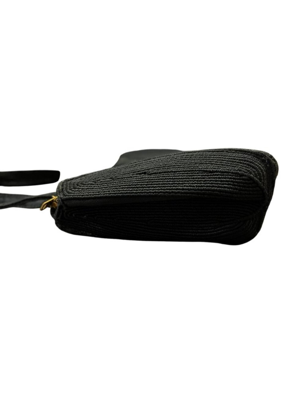 Vintage Corde Black Top Handle Bag Heart Shape Textured Used - Picture 14 of 16